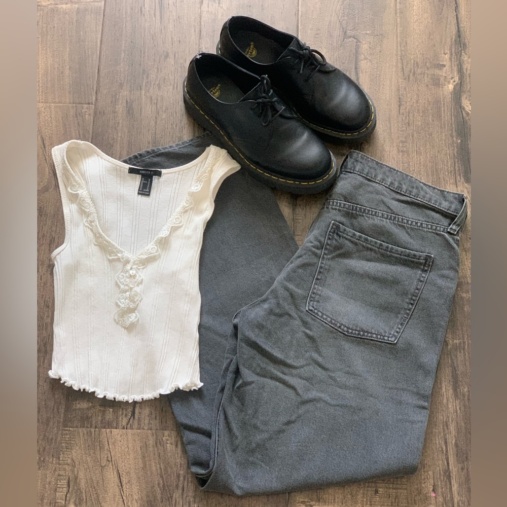 Low rise dark denim